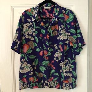 Floral and fruit print shirt